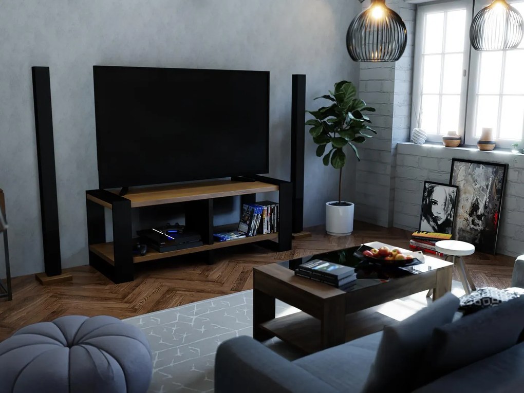 TV Stolík Nico (craft zlatý + čierna). Akcia -19%. Vlastná spoľahlivá doprava až k Vám domov. 1092042