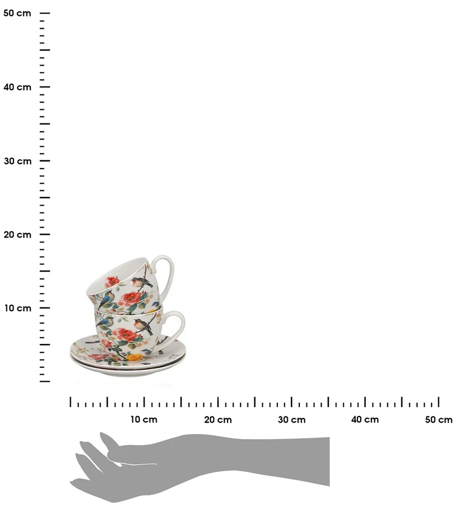 Porcelánová šálka s podšálkou April 270 ml sada 2ks