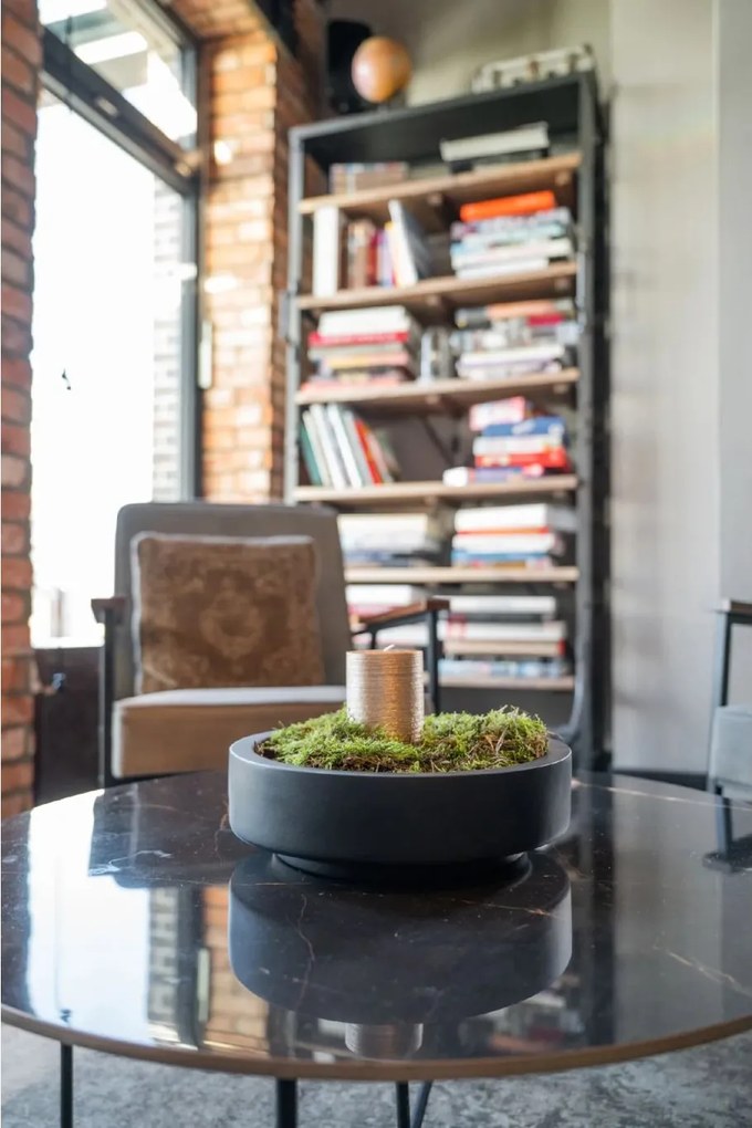 Misa na kvety ESCADA LOW, sklolaminát, priemer 30 cm, antracit