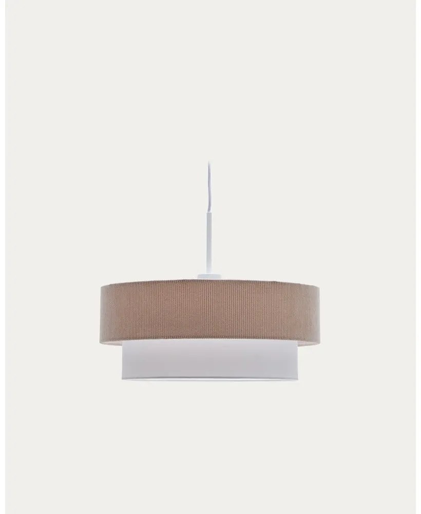 Biele/béžové závesné svietidlo s textilným tienidlom ø 40 cm Bianella – Kave Home