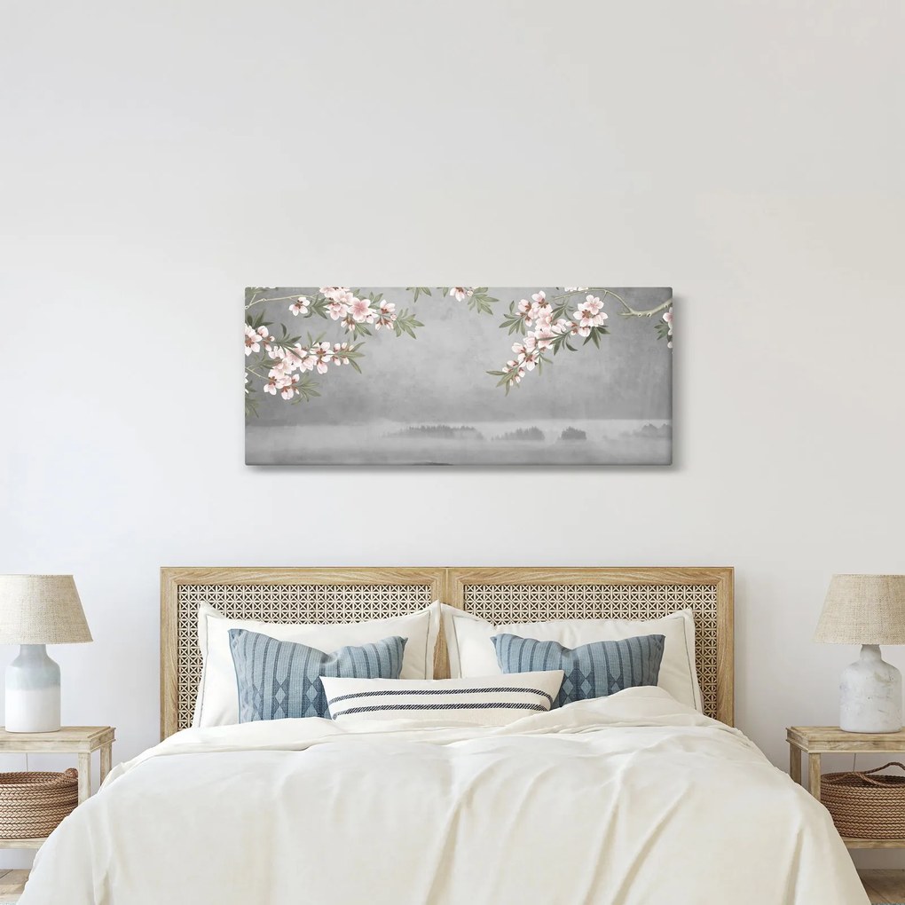 Obraz - Mesiac nad krajinou (120x50 cm)