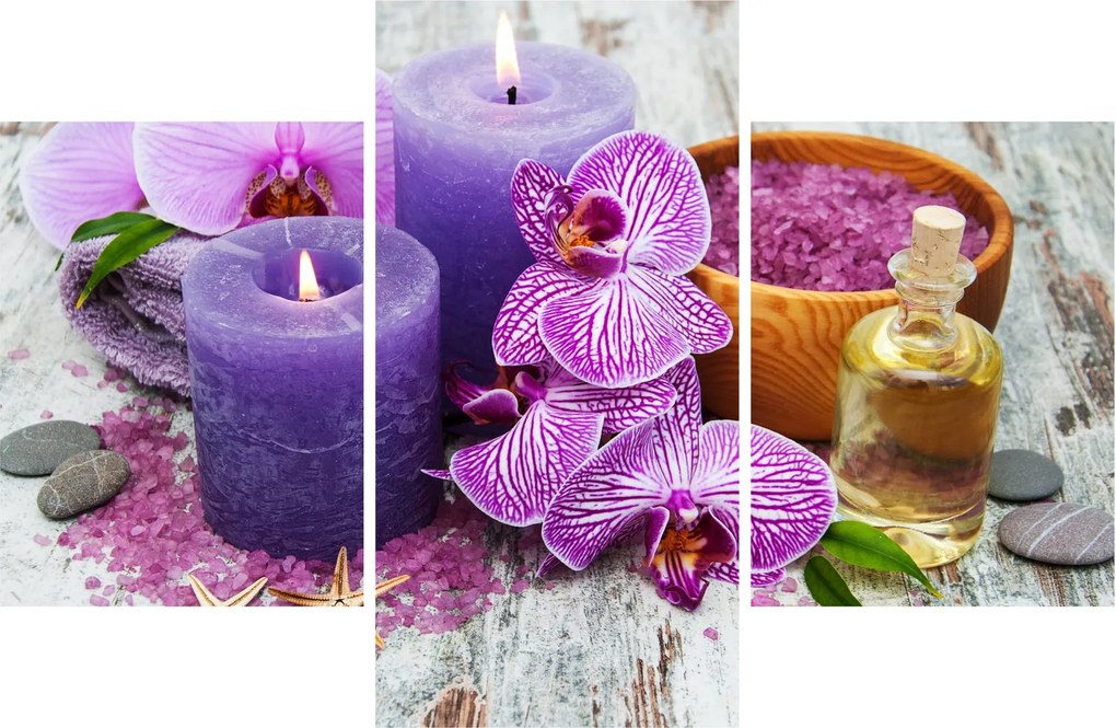 Obraz orchideí a sviečok (90x60 cm)