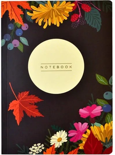 Zápisník A5 Portico Designs Autumn Floral Flexi, 160 strán