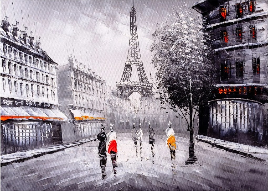 Sklenený obraz - Olejomaľba, Paríž (70x50 cm)