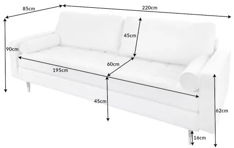 Sedacia súprava 42703 220cm Cozy - Teddy látka biela - Komfort-nábytok