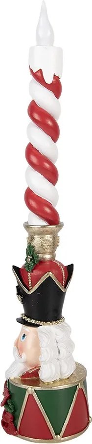 Svietnik so sviečkou červený luskáčik Nutcracker – 9*10*45 cm