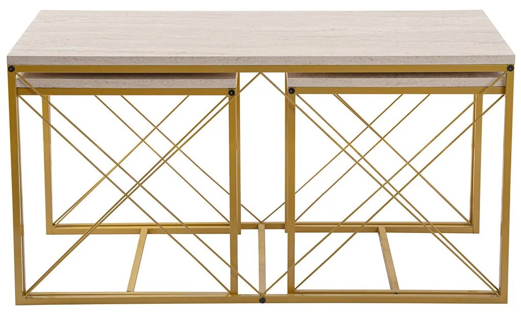 Konferenčný stolík Defne Gold Travertine