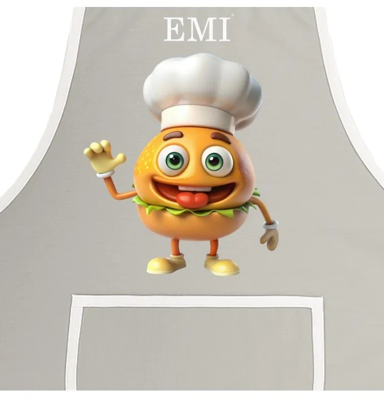 Kuchynská zástera Burger EMI, biela