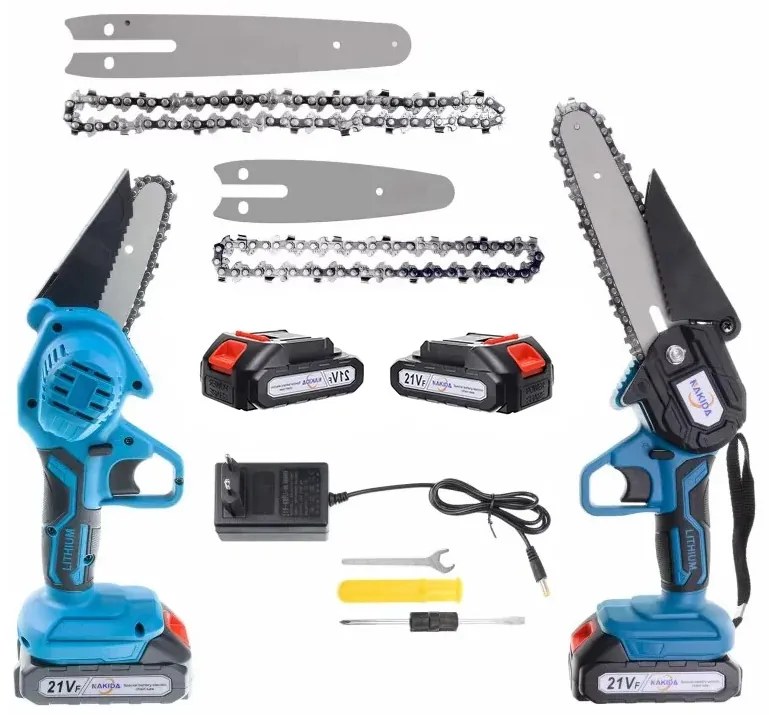 Nakida Akumulátorová ručná mini pílka NAKIDA HT-5719 + 2x batéria 21 V + 100 mm + 150 mm lišta + 2 reťaze