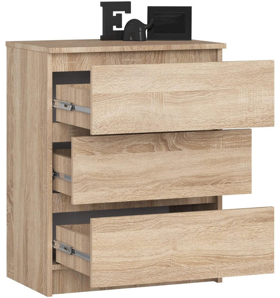 Komoda Kuba 60 cm - 3 zásuvky dub sonoma