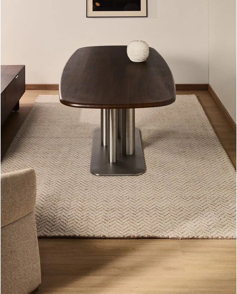 Krémový ručne tkaný vlnený koberec 160x230 cm Calira – Kave Home