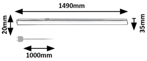 Rabalux 78011 - LED Podlinkové svietidlo BAREG LED/20W/230V 3000/4000K biela