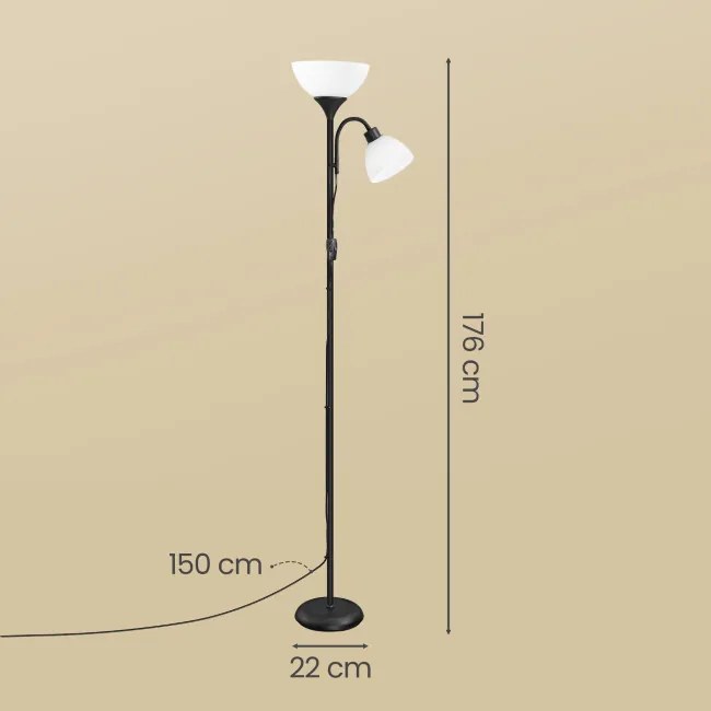 Stojacia lampa s nastaviteľnou lampou na čítanie LFLB35019B102