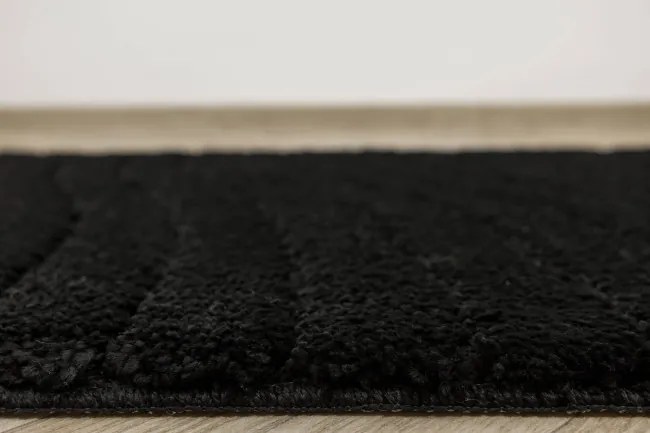 Kúpeľňový koberček Sara Black čierny, vlny