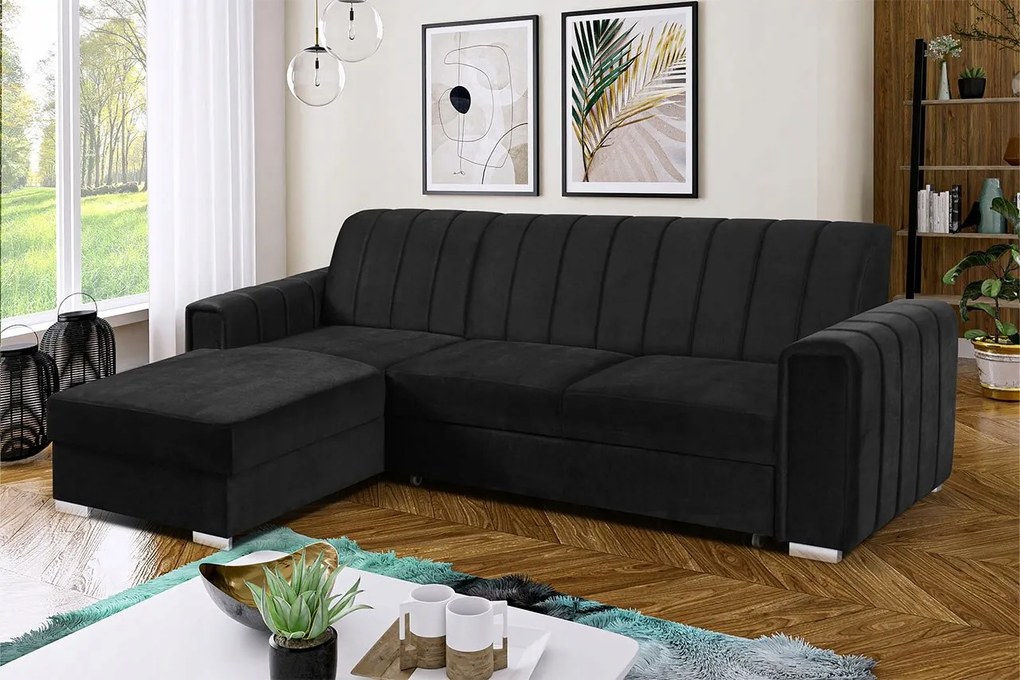 Rohová sedacia súprava Ricky (čierna)