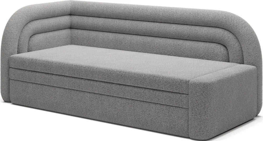 Sivá rozkladacia/s úložným priestorom pohovka z textílie buklé ľavý roh 223 cm Fabillo – ELTAP