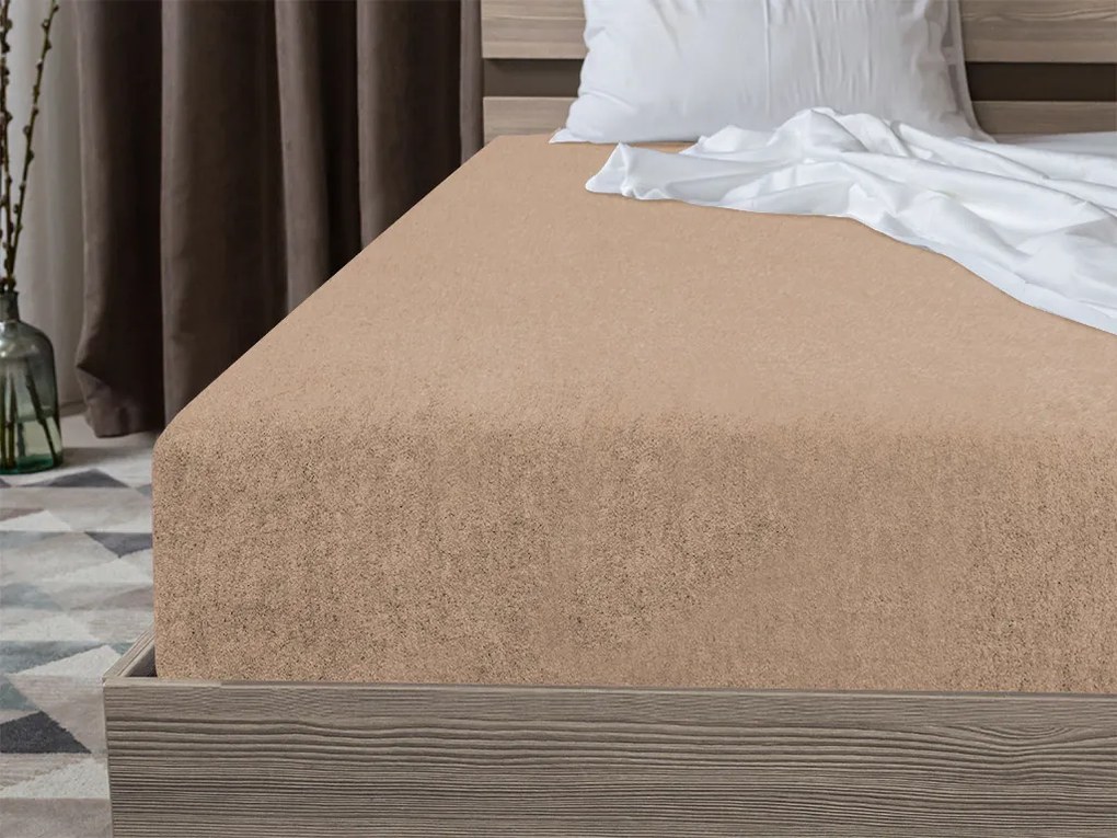 Froté plachta EXCLUSIVE svetlohnedá 180x200 cm Gramáž (hustota vlákna): Lux (190 g/m2)