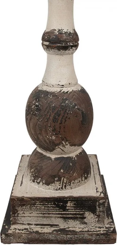 Hnedo-sivý antik drevený okrúhly stôl Anais - Ø 62*81 cm