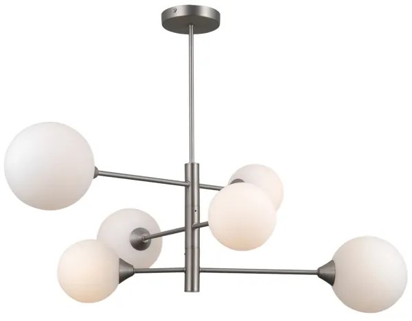 ITALUX PND-55342-6-SN - Luster na tyči EVORA 6xG9/5W/230V nikel