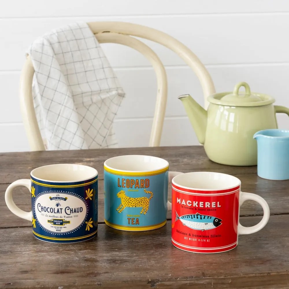 Tmavomodrý/krémový keramický hrnček 350 ml Chocolat Chaud – Rex London