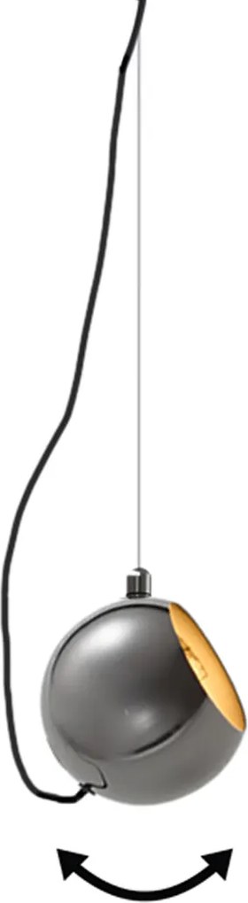 Dizajnová závesná lampa tmavý chróm pre 1-fázový koľajnicový systém - Slimline Sara