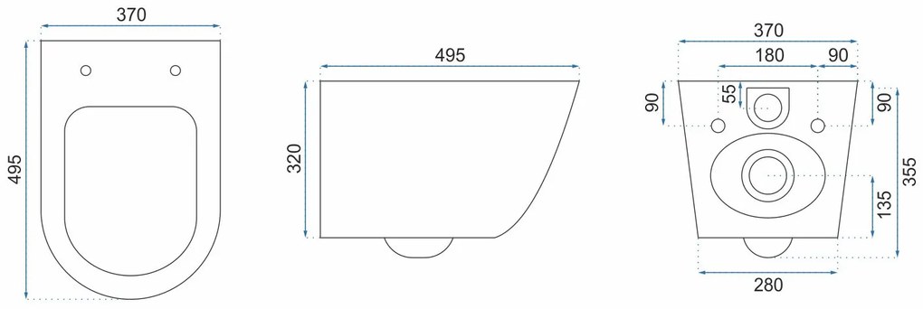 Rea CARLO mini - rimless závesná WC misa 49x37 s pomaly-padajúcim sedátkom, biela, REA-C2760