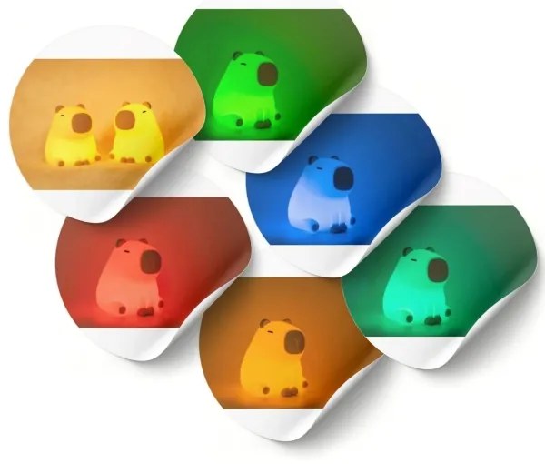 LED RGBW Stmievateľná detská lampa LED/1W/5V USB 1200 mAh kapybara