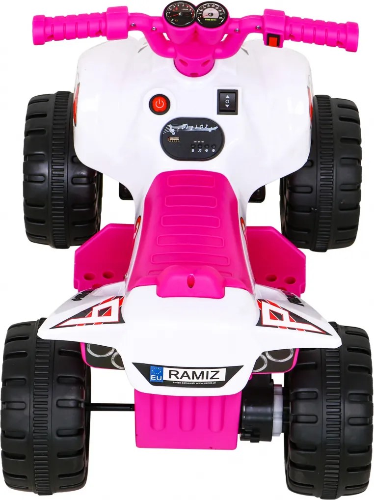Ramiz Najrýchlejšia batériová štvorkolka pre deti Ružová + 25W motor