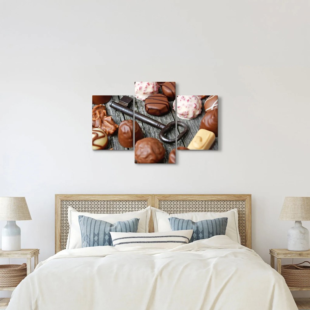 Obraz čokolády a kľúče (90x60 cm)