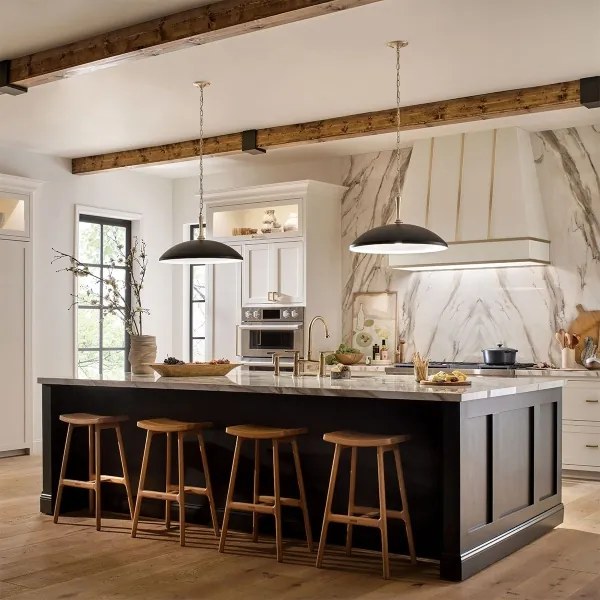 Kichler KL-DELAROSA-P-BK - Luster na reťazi DELAROSA 1xE27/60W/230V čierna/mosadz