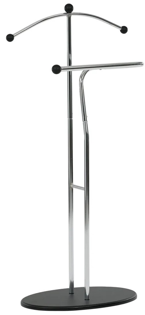 Kovový nemý sluha Autronic 83213 CR(BK) – moderný chrómový stojan na oblečenie