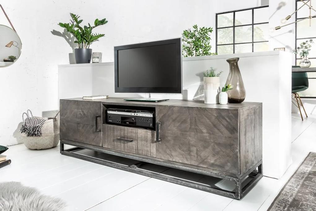 Dizajnový TV stolík Allen Home 160 cm, sivé mango