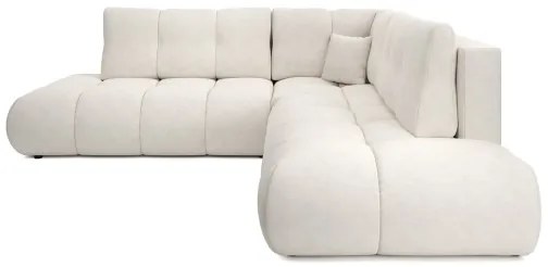 Rozkladacia rohová čalúnená sedacia súprava ALMADA do tvaru L s úložným priestorom, ľavé prevedenie, béžová