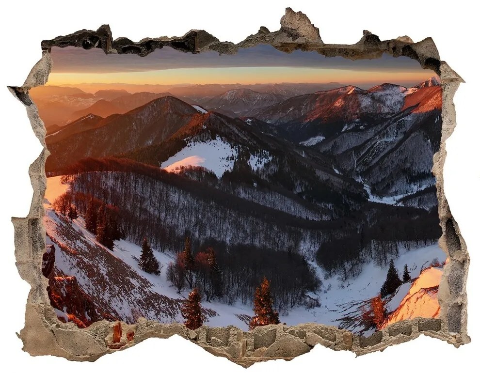 Nálepka fototapeta 3D výhled Zima na horách nd-k-80261323