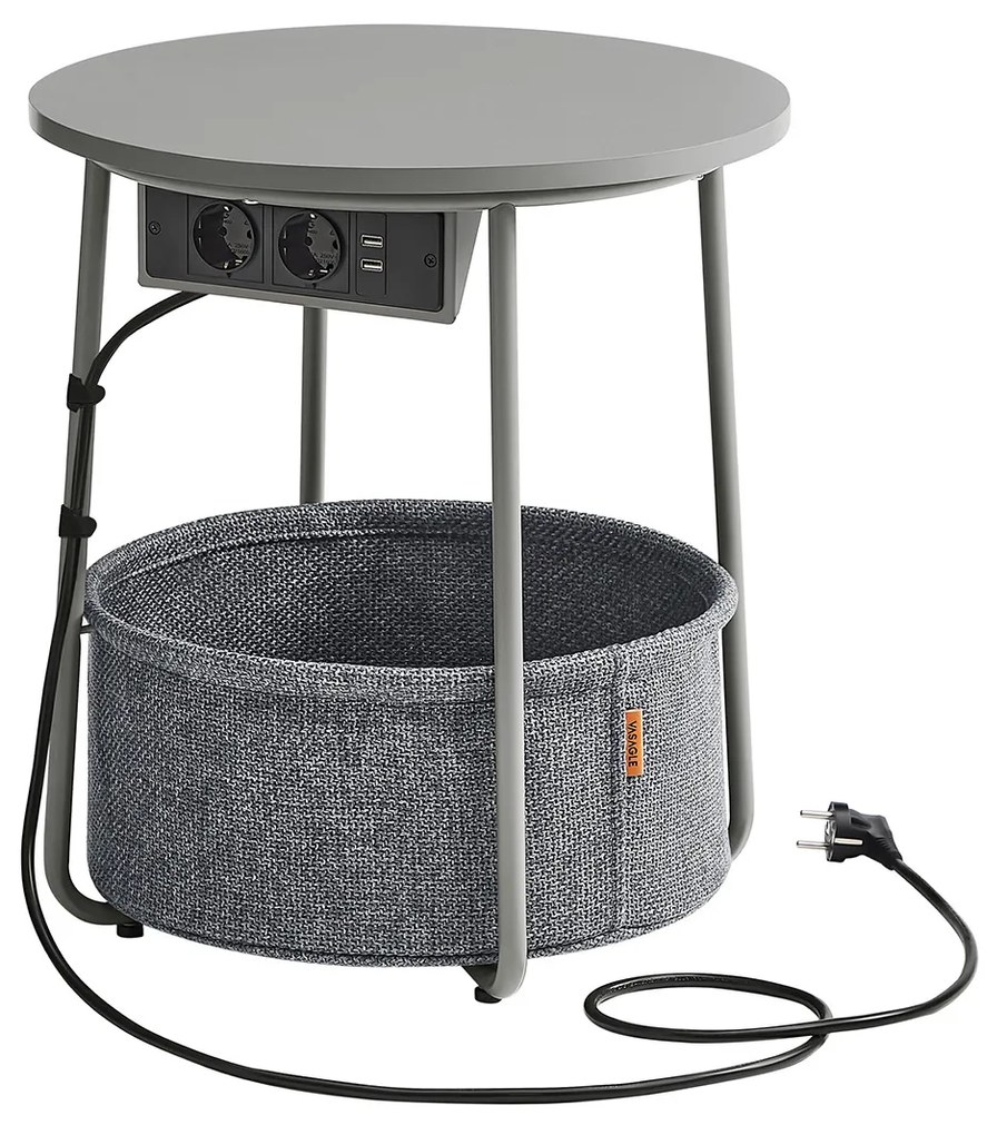 Odkladací stolík so zásuvkou Vasagle Moris sivý