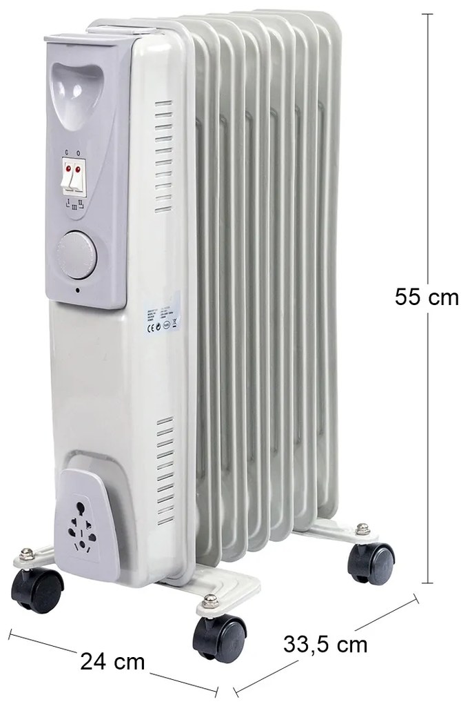 Elektrický olejový radiátor NB-1001 1500 W - biela
