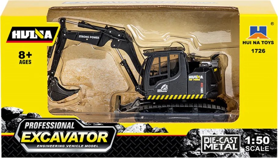 Pásové rýpadlo s buldozérom Kov Huina Black 1:50