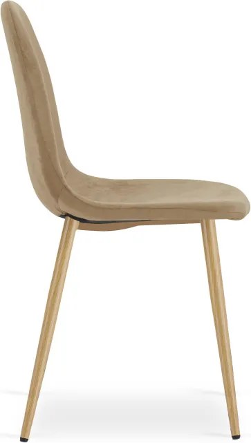 Jedálenská stolička PADVA zamatová hnedá / hnedé nohy