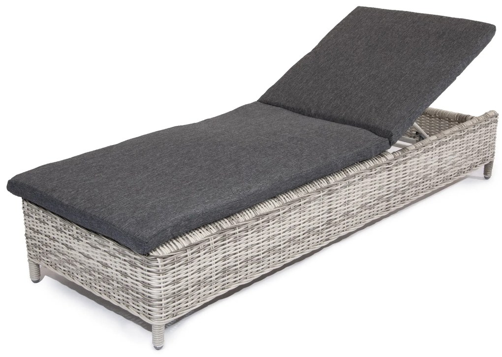 Ležadlo GARDE svetlo-sivé + tmavá poduška