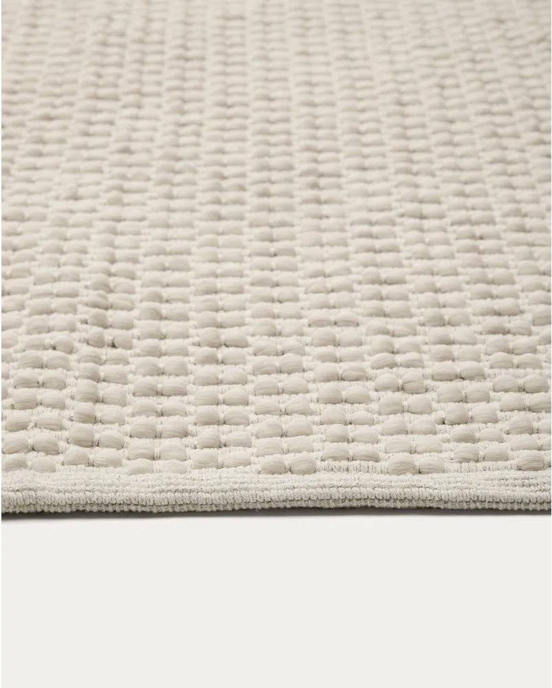 Krémový ručne tkaný koberec s prímesou bavlny 160x230 cm Mascarell – Kave Home