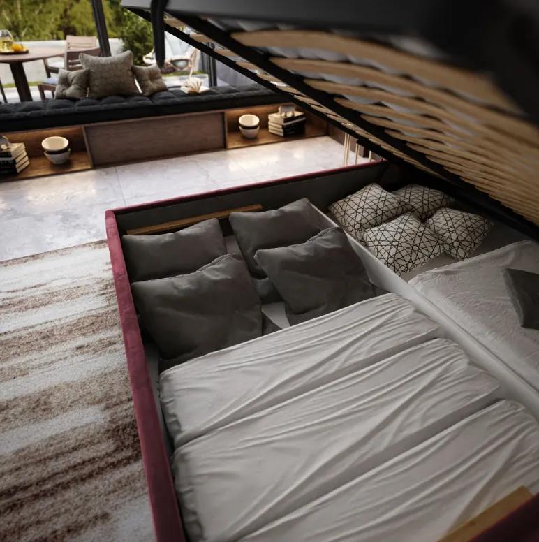 Čalúnená manželská posteľ ALEXA 180x200 s roštom biela EKO-KOŽA