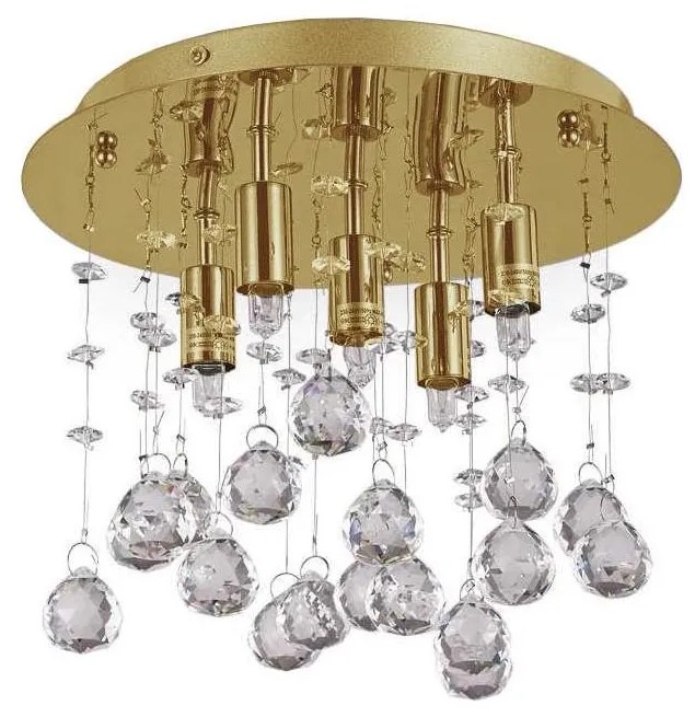 Ideal Lux - LED Kr. stropné svietidlo MOONLIGHT 5xG9/3W/230V pr. 26 cm zlatá