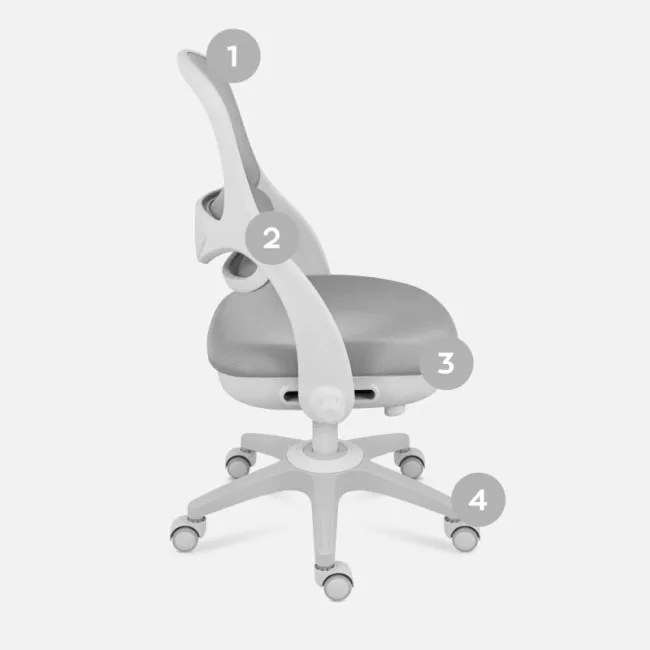 Detská otočná stolička Mark Adler Junior 4.7 Grey