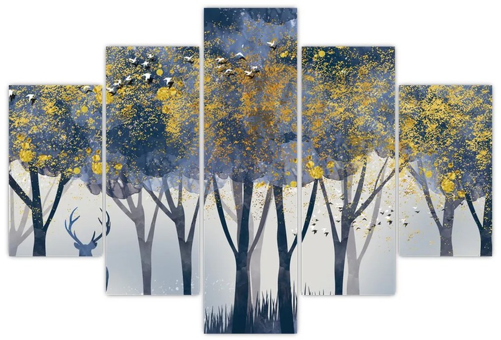 Obraz jeleňa v lese (150x105 cm)