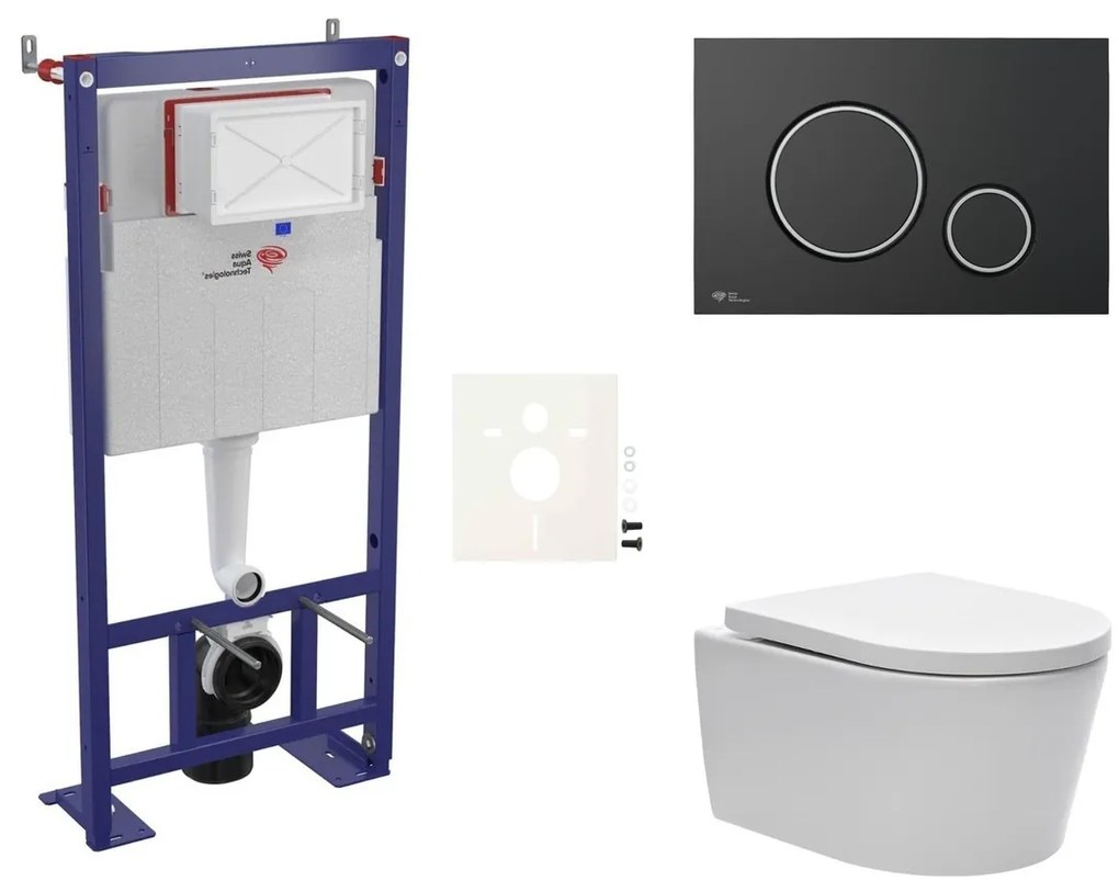 Cenovo zvýhodnený závesný WC set SAT do ľahkých stien / predstenová montáž + WC SAT Brevis SIKOSSBR78