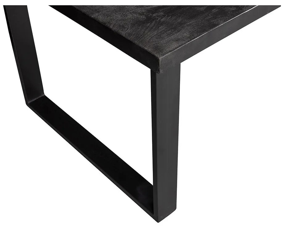 Jedálenský stôl z mangového dreva Cleveland Black 180x100 cm obdĺžnik Mahom