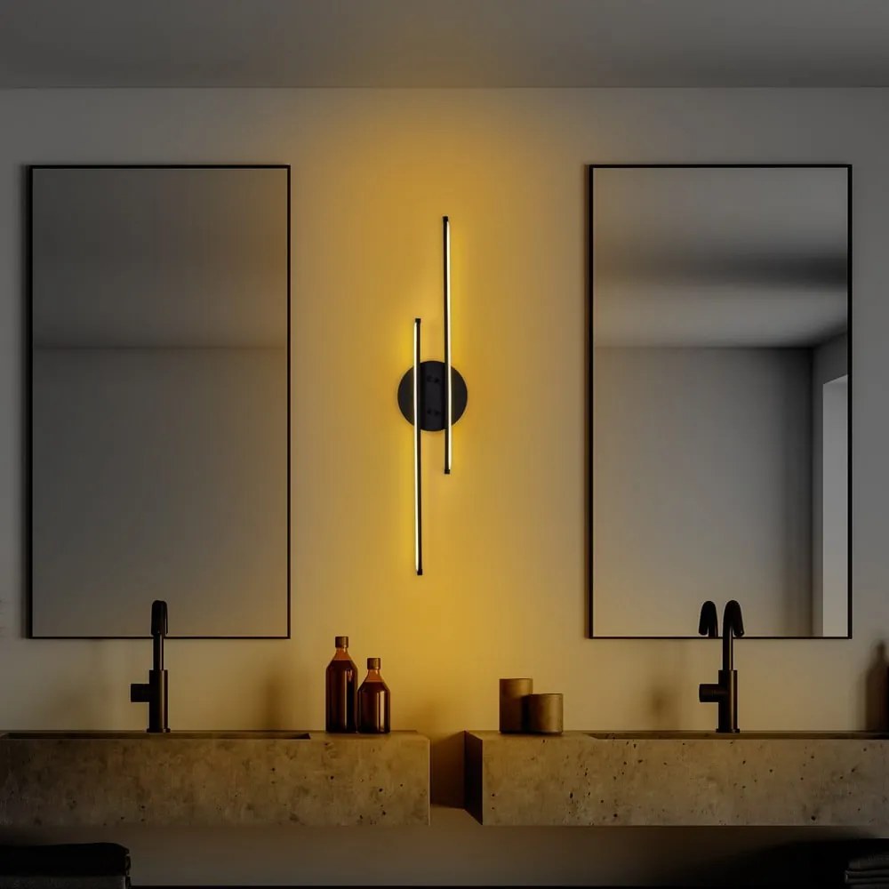 Čierne LED nástenné svietidlo Umut – Opviq lights