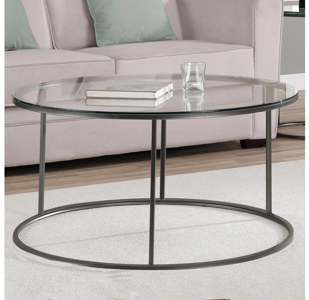 Konferenčný stolík BERLIN 60x45 cm čierna/číra