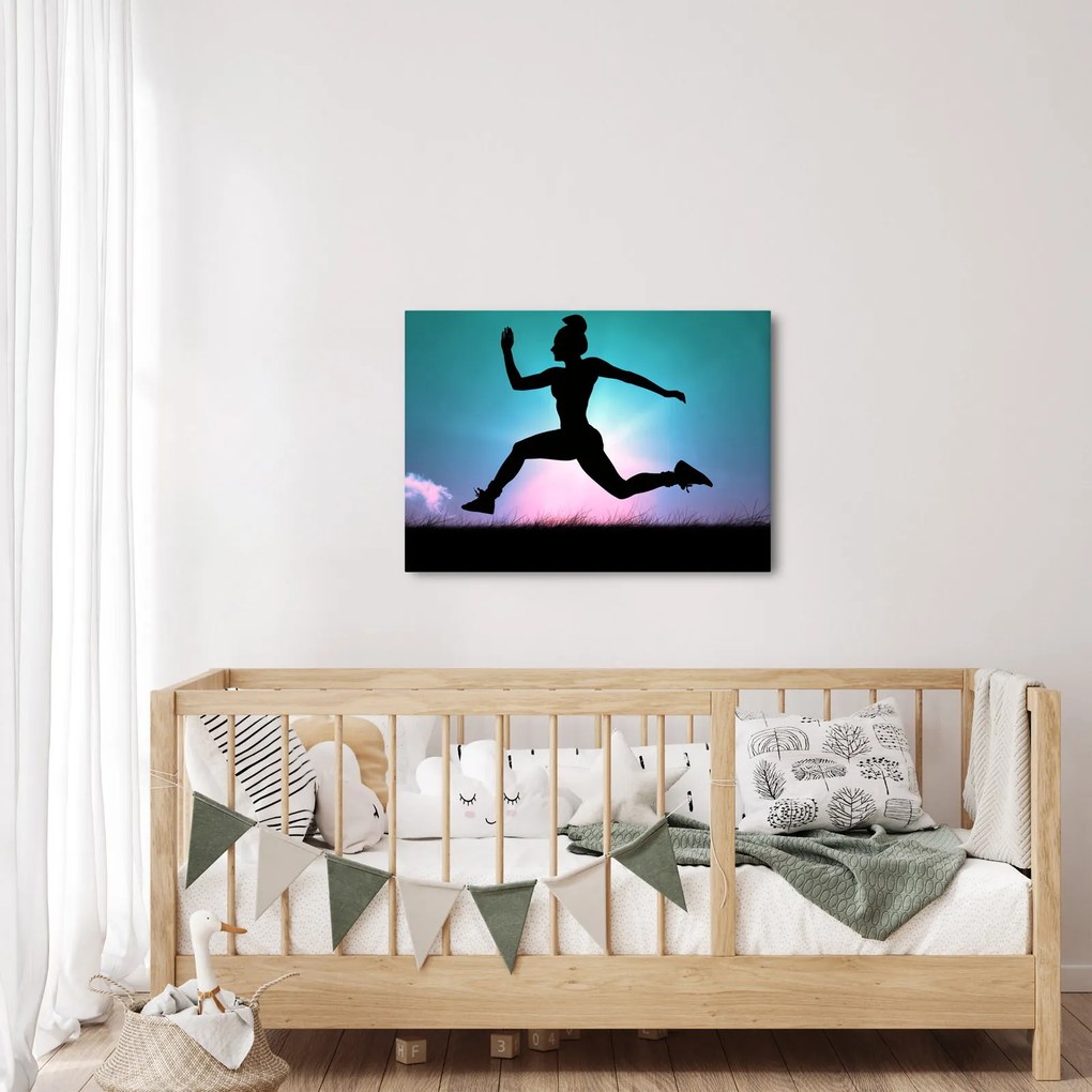 Obraz skákajúce siluety ženy (70x50 cm)