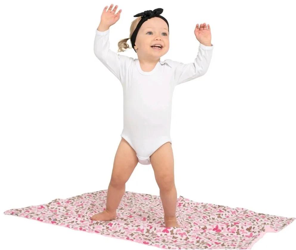 Detská deka z Minky New Baby Medvedíkovia ružová 80x102 cm